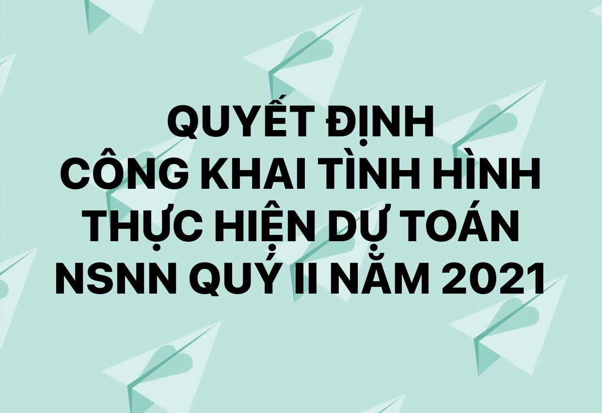 Quyết định công khai tình hình thự hiện dự toán NSNN quý II năm 2021