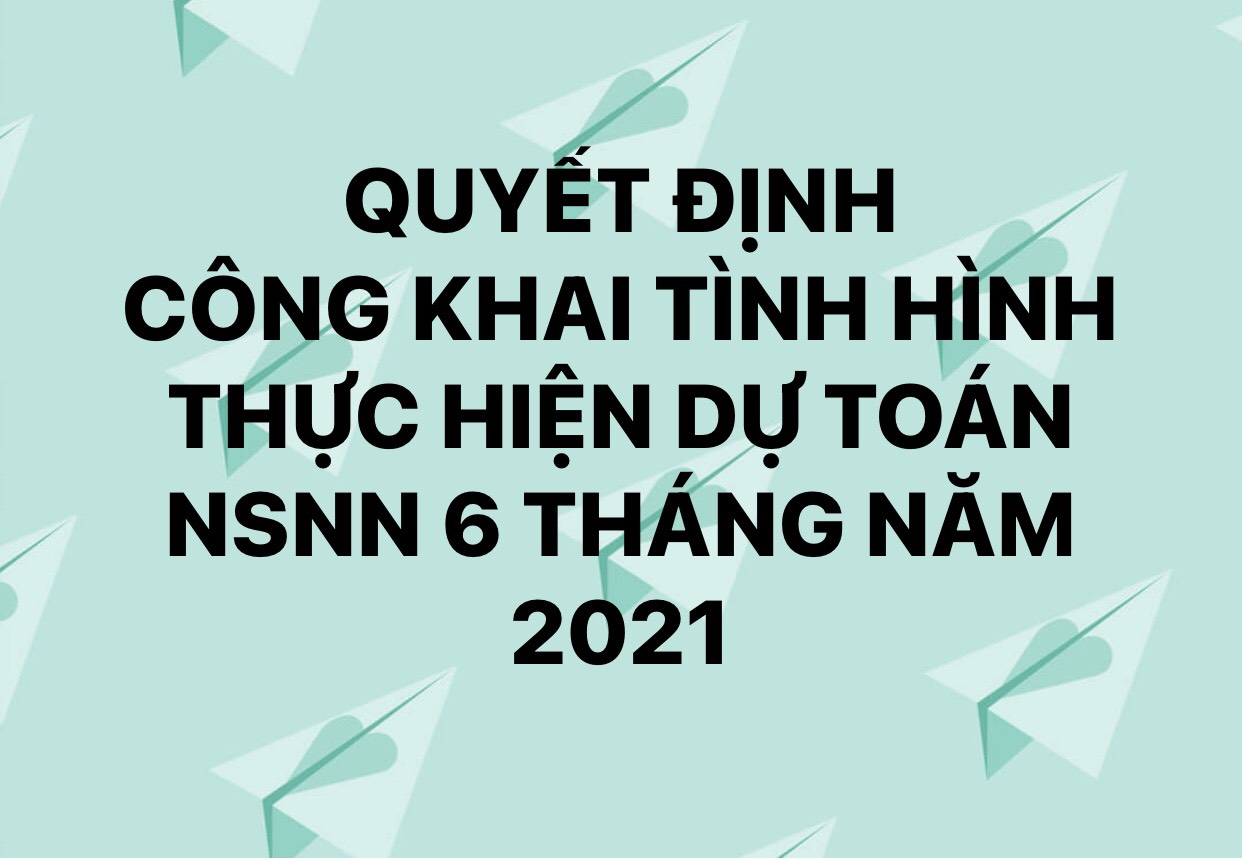 Quyết định công khai tình hình thực hiện dự toán ngân sách nước 6 tháng năm 2021.