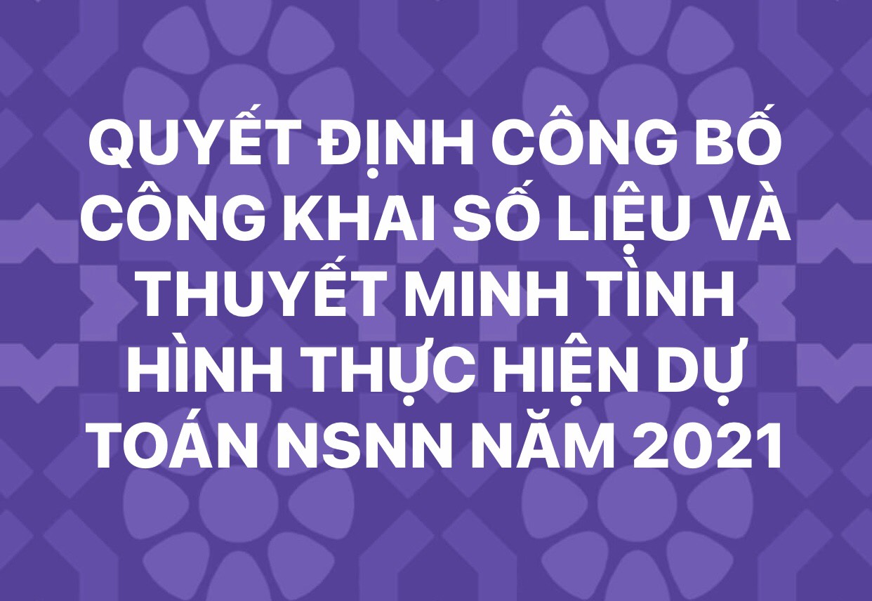 Quyết định công bố công khai số liệu và thuyết minh tình hình thực hiện dự toán NSNN năm 2021