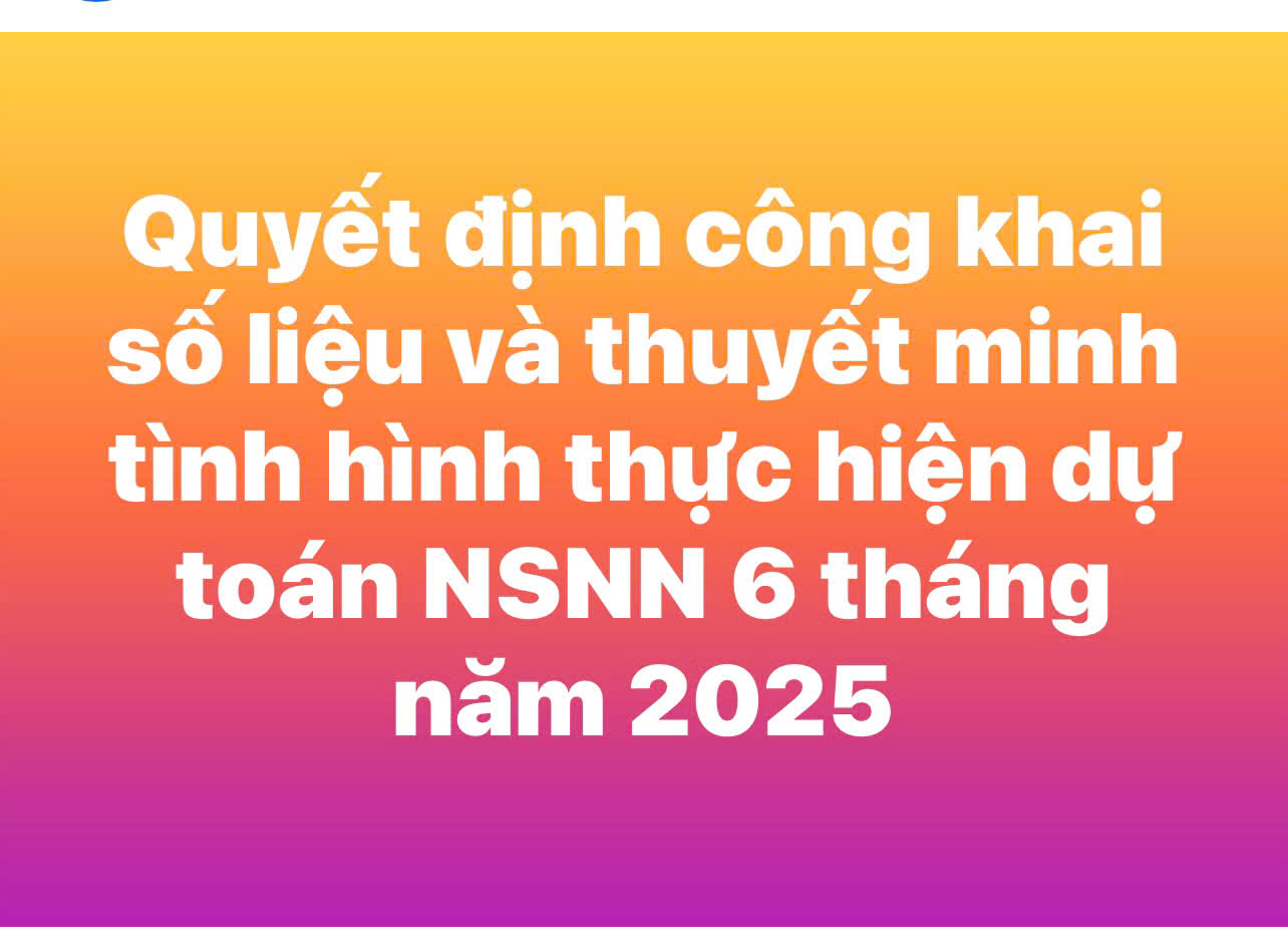 QUYẾT ĐỊNH CÔNG KHAI SỐ LIỆU VÀ THUYẾT MINH TÌNH HÌNH THỰC HIỆN DỰ TOÁN NSNN 6 THÁNG NĂM 2025