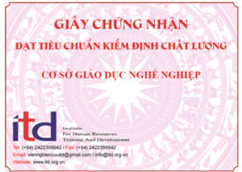 GIẤY CHỨNG NHẬN ĐẠT TIÊU CHUẨN KIỂM ĐỊNH CHẤT LƯỢNG CƠ SỞ GDNN- TRƯỜNG TCN NẤU ĂN - NGHIỆP VỤ DU LỊCH VÀ THỜI TRANG HÀ NỘI